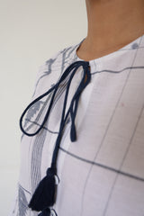Tassel Tie Blouse Indigo