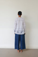 Tassel Tie Blouse Indigo