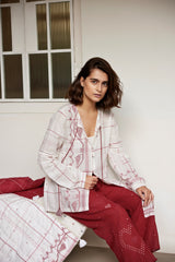 TASSEL TIE BLOUSE RED