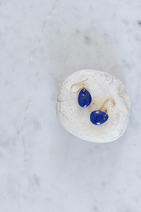 Nila x Pippa Small Lapis Lazuli Drop Earrings