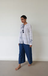 Tassel Tie Blouse Indigo