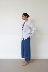 Tassel Tie Blouse Indigo