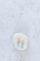 Nila x Pippa Small Aquamarine Drop Earrings