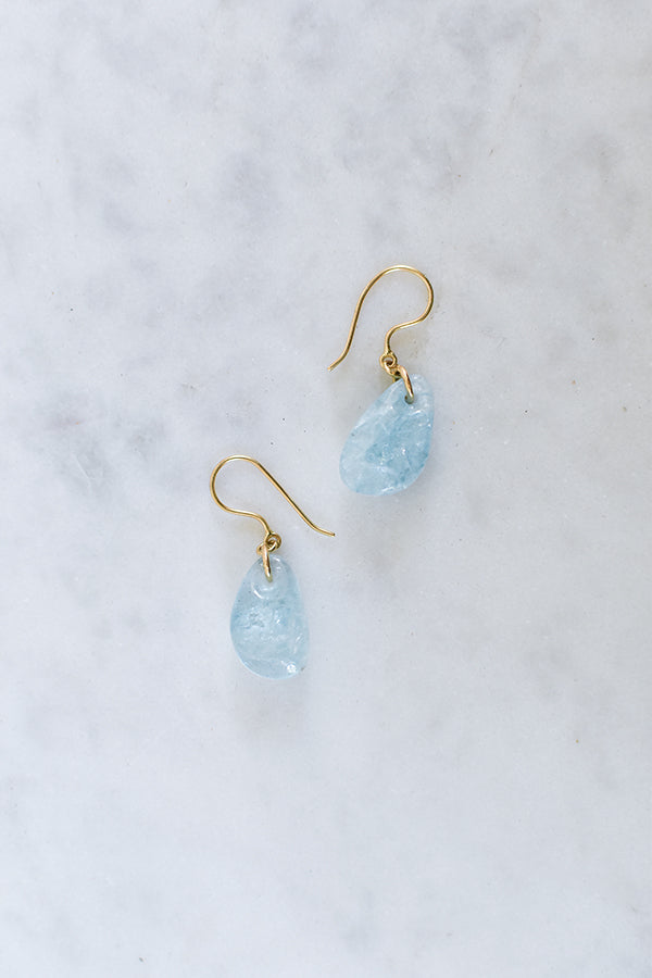 Nila x Pippa Small Aquamarine Drop Earrings