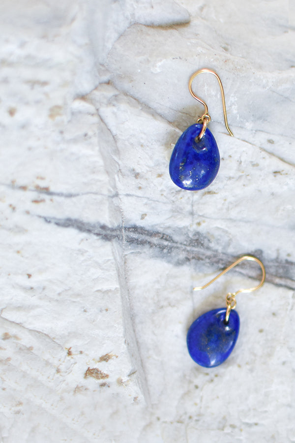 Nila x Pippa Small Lapis Lazuli Drop Earrings
