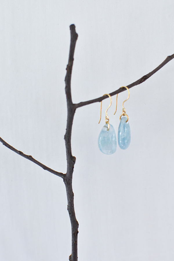 Nila x Pippa Small Aquamarine Drop Earrings