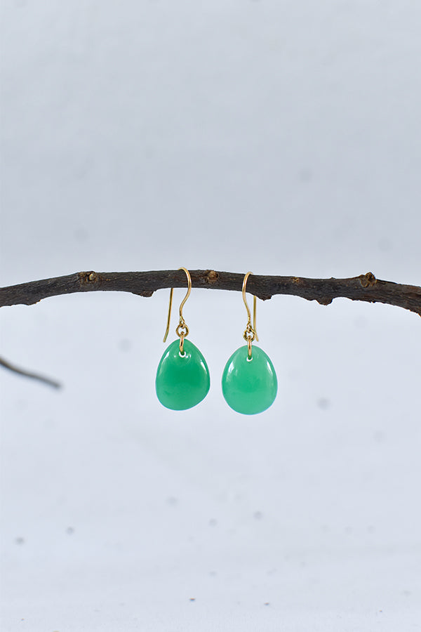 Nila x Pippa Small Chrysoprase Drop Earrings