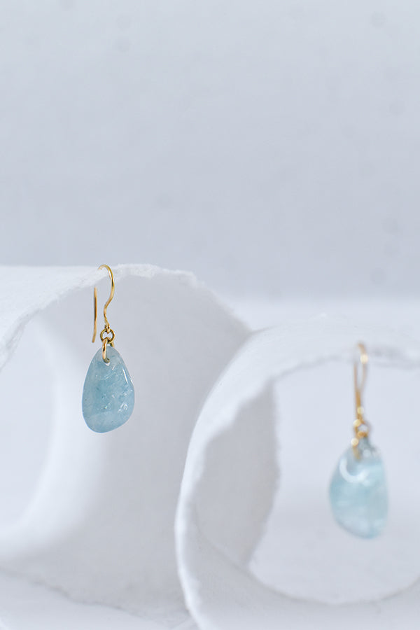 Nila x Pippa Small Aquamarine Drop Earrings